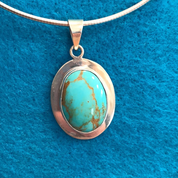 Sterling Silver and Turquoise necklace - Picture 2 of 4